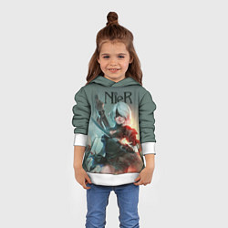 Толстовка-худи детская Nier, цвет: 3D-белый — фото 2
