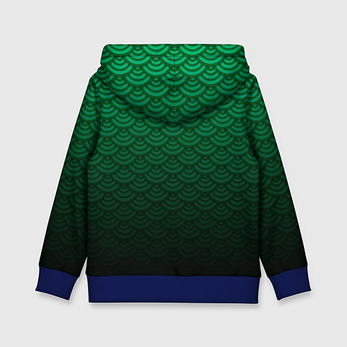Детская толстовка Узор зеленая чешуя дракон / 3D-Синий – фото 2
