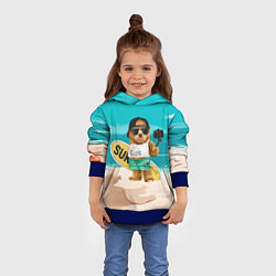 Толстовка-худи детская Медвежонок серфер, цвет: 3D-синий — фото 2
