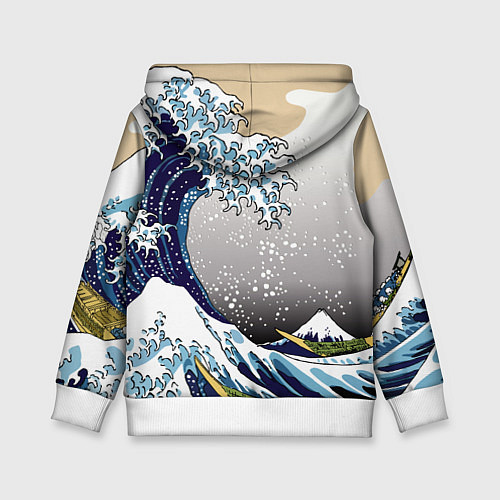 Детская толстовка The great wave off kanagawa / 3D-Белый – фото 2