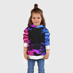 Толстовка-худи детская ОГОНЬ НЕОН, цвет: 3D-белый — фото 2