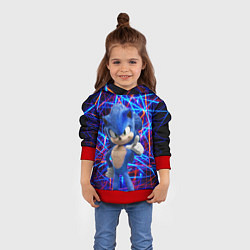 Толстовка-худи детская Sonic, цвет: 3D-красный — фото 2