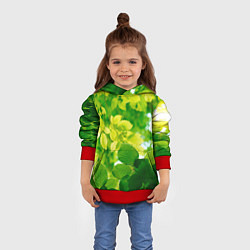 Толстовка-худи детская Листья, цвет: 3D-красный — фото 2