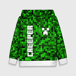 Толстовка-худи детская MINECRAFT CREEPER, цвет: 3D-белый