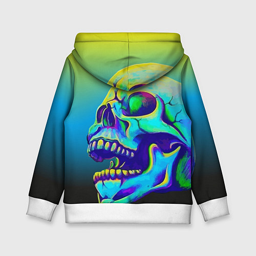 Детская толстовка Neon skull / 3D-Белый – фото 2