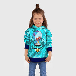 Толстовка-худи детская BRAWL STARS LEON SHARK, цвет: 3D-синий — фото 2