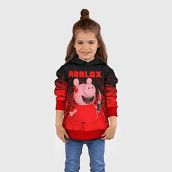 Толстовка-худи детская Roblox Piggy, цвет: 3D-красный — фото 2