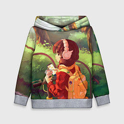 Толстовка-худи детская STUDY GIRL, цвет: 3D-меланж