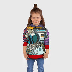Толстовка-худи детская Космонавт, цвет: 3D-красный — фото 2