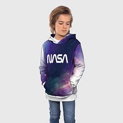 Толстовка-худи детская NASA НАСА, цвет: 3D-белый — фото 2