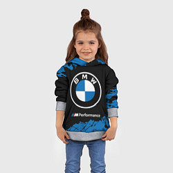 Толстовка-худи детская BMW БМВ, цвет: 3D-меланж — фото 2