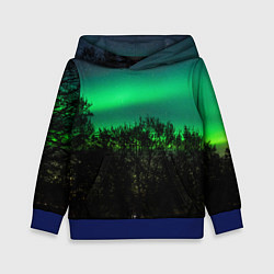 Толстовка-худи детская Северное сияние, цвет: 3D-синий