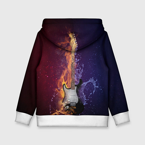 Детская толстовка Гитара огня / 3D-Белый – фото 2
