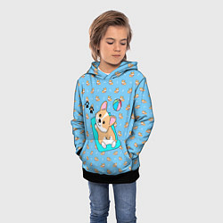 Толстовка-худи детская КОРГИ, цвет: 3D-черный — фото 2