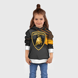 Толстовка-худи детская Lamborghini, цвет: 3D-белый — фото 2