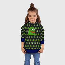 Толстовка-худи детская Frog Pepe, цвет: 3D-синий — фото 2