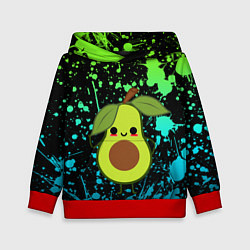 Толстовка-худи детская Авокадо, цвет: 3D-красный