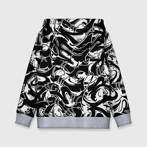 Детская толстовка Tattoo BlackWhite / 3D-Меланж – фото 2