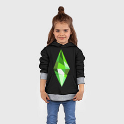 Толстовка-худи детская The Sims Plumbob, цвет: 3D-меланж — фото 2