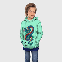 Толстовка-худи детская Dragon, цвет: 3D-синий — фото 2