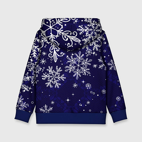 Детская толстовка Новогодние снежинки / 3D-Синий – фото 2