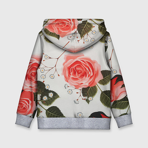 Детская толстовка Нежные розы / 3D-Меланж – фото 2