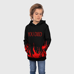 Толстовка-худи детская YOU DIED, цвет: 3D-черный — фото 2