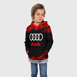 Толстовка-худи детская AUDI АУДИ, цвет: 3D-меланж — фото 2