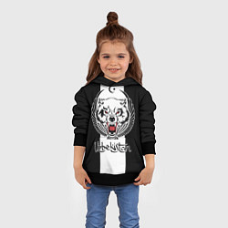 Толстовка-худи детская Узбекистан - волк с крыльями, цвет: 3D-черный — фото 2