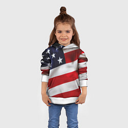 Толстовка-худи детская США USA, цвет: 3D-белый — фото 2