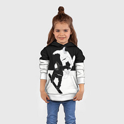 Толстовка-худи детская Сноубордисты, цвет: 3D-белый — фото 2