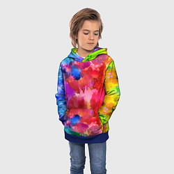 Толстовка-худи детская Брызги красок, цвет: 3D-синий — фото 2