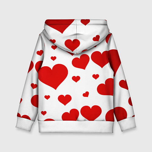 Детская толстовка Сердечки / 3D-Белый – фото 2