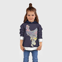 Толстовка-худи детская Маньяк акудама, цвет: 3D-белый — фото 2