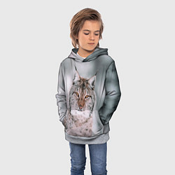 Толстовка-худи детская Рысь, цвет: 3D-меланж — фото 2