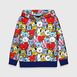 Толстовка-худи детская BT21 BTS, цвет: 3D-синий