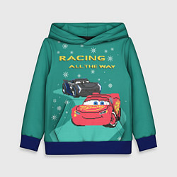 Толстовка-худи детская Racing all the way, цвет: 3D-синий