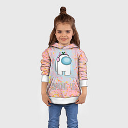 Толстовка-худи детская Among Us Девочкам, цвет: 3D-белый — фото 2