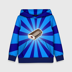 Толстовка-худи детская Глазированный сырок, цвет: 3D-синий