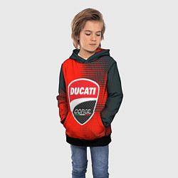 Толстовка-худи детская Ducati Corse logo, цвет: 3D-черный — фото 2