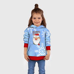 Толстовка-худи детская Дед Мороз настоящий, цвет: 3D-красный — фото 2