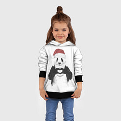 Толстовка-худи детская Панда Клаус, цвет: 3D-черный — фото 2