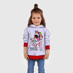 Толстовка-худи детская Among Us, цвет: 3D-красный — фото 2