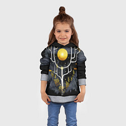 Толстовка-худи детская Графит и золото: дерево жизни, цвет: 3D-меланж — фото 2