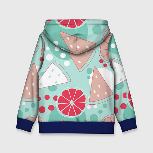 Детская толстовка Арбузно-цитрусовый узор / 3D-Синий – фото 2