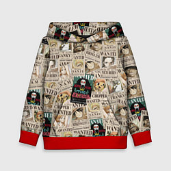 Толстовка-худи детская Ван пис, цвет: 3D-красный