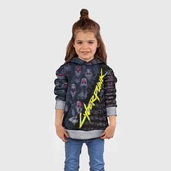 Толстовка-худи детская Cyberpunk 2077, цвет: 3D-меланж — фото 2