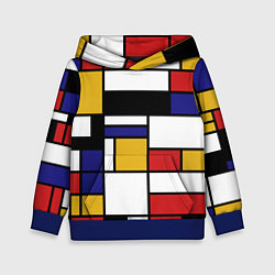 Толстовка-худи детская Color blocking, цвет: 3D-синий