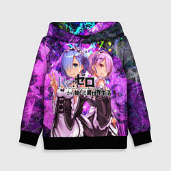 Толстовка-худи детская Re:Zero Жизнь с нуля, цвет: 3D-черный