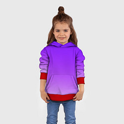Толстовка-худи детская Фиолетовый космос, цвет: 3D-красный — фото 2